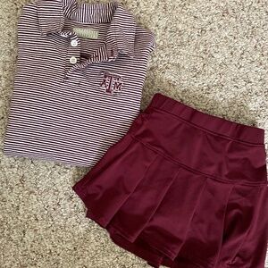 Collegiate AGGIE 4T Outfit Polo and Skort Set